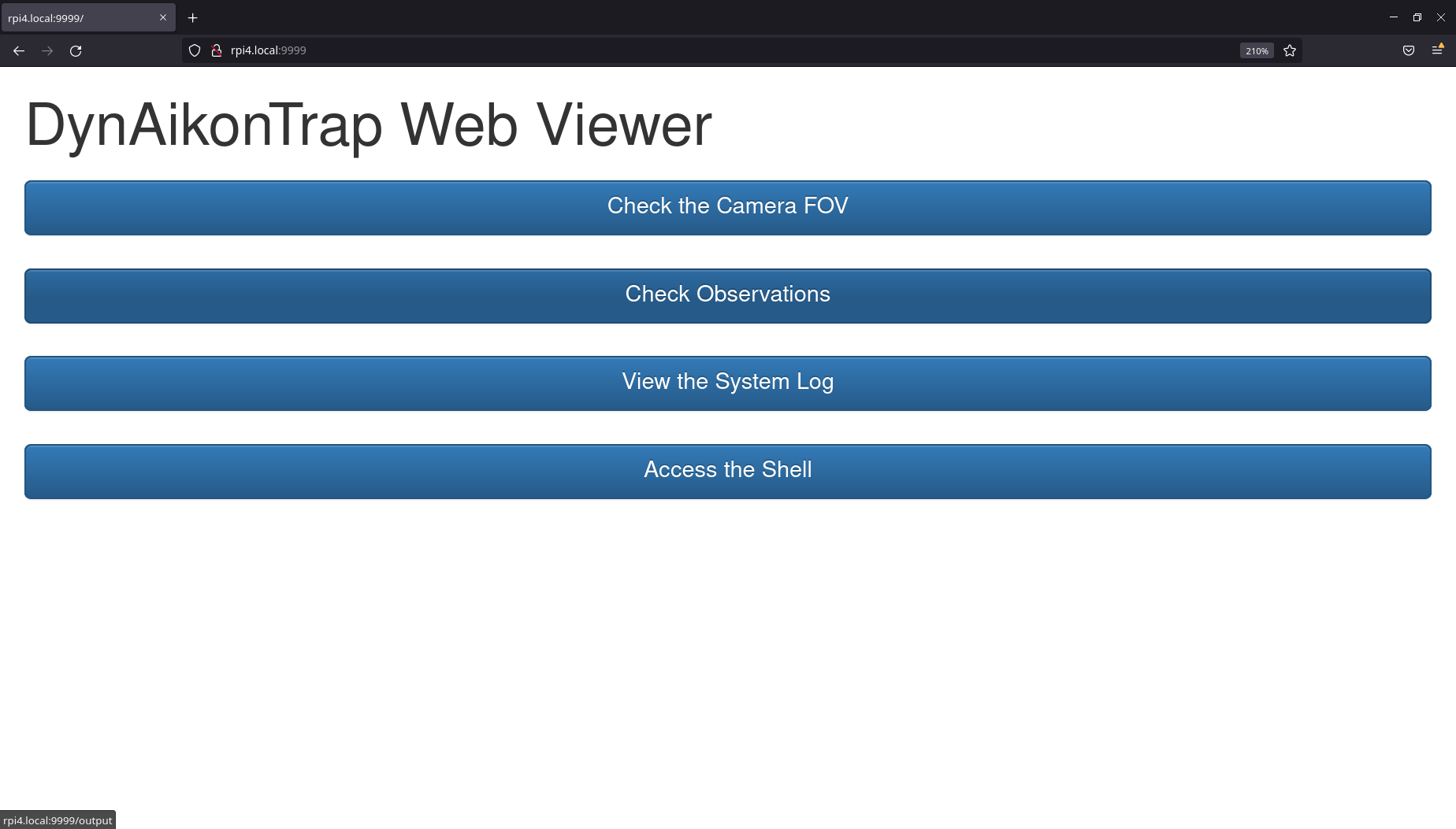 Web viewer homepage